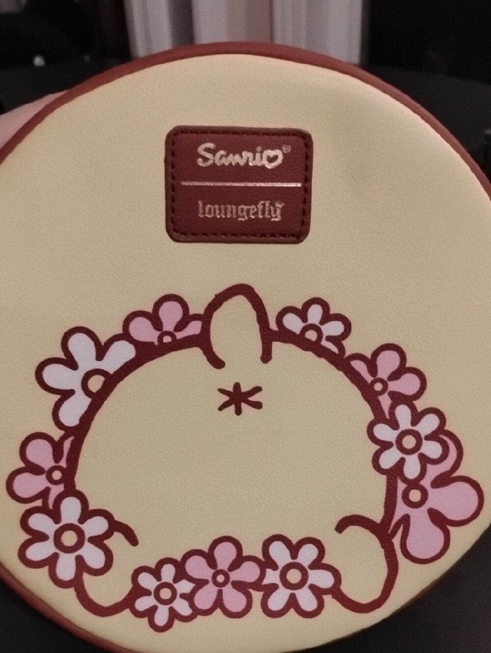 Loungefly Pompompurin Yellow Round Crossbody with Pink Floral Accents - Picture 2 of 5